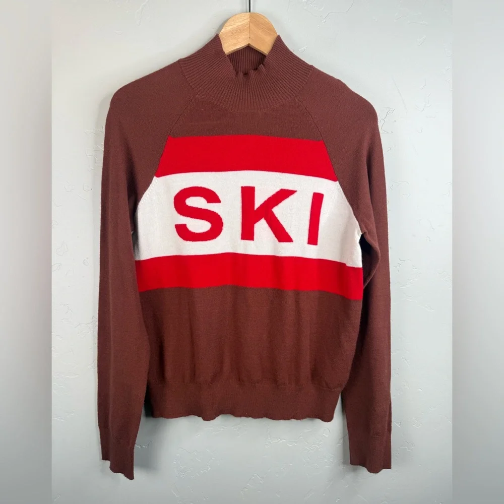 Aerie Offline Turtleneck Chillside Ski Sweater Graphic Long Sleeve Top M